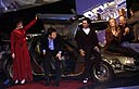 Claudia Wells, Lea Thompson, Michael J. Fox et Christopher Lloyd .... devant la DeLorean !